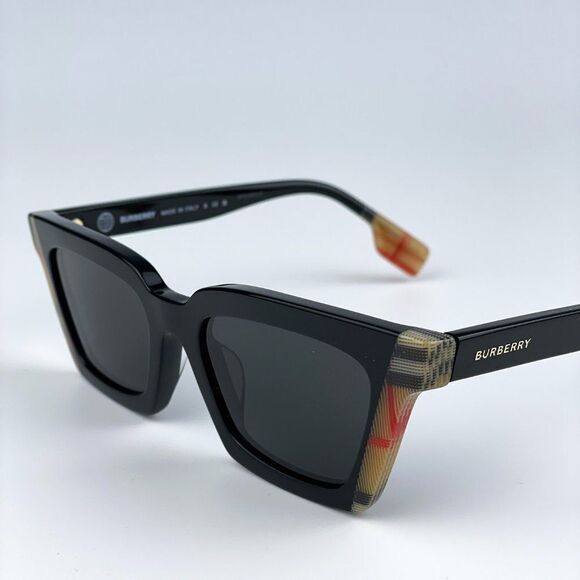 NEW Burberry BE4392U BRIAR 405587 Black Vintage Check Dark Grey Cat Eye Women - Picture 6 of 9